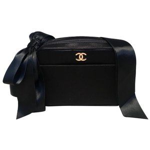 VINTAGE CHANEL BLACK SATIN RIBBON BAG